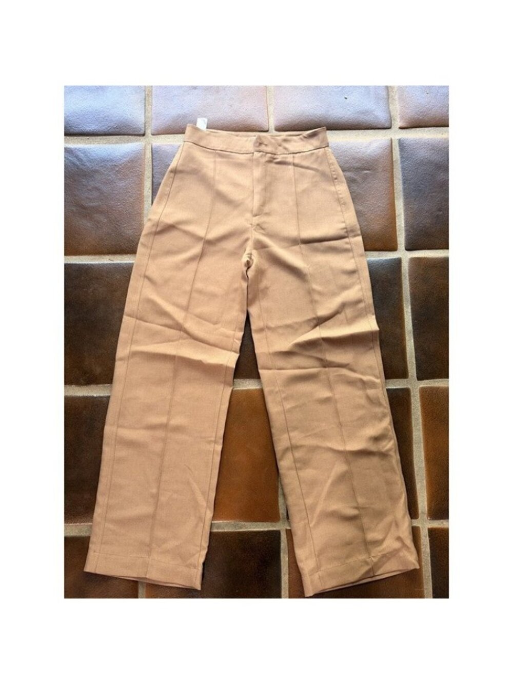 Bershka Camel Wide Leg Pants